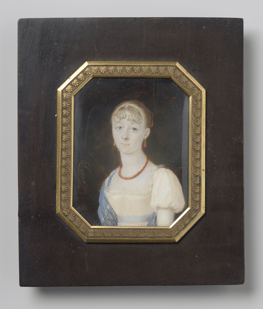 Portret of jonkvrouw Johanna Cornelia Mollerus (1792-1844) (1808) by Louis Marie Autissier