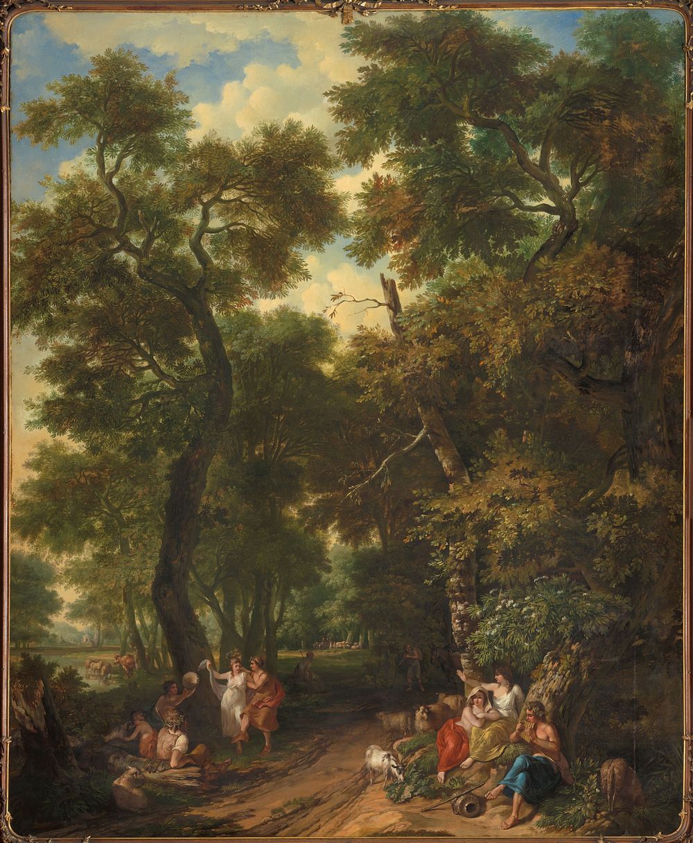Arcadisch landschap met musicerende en dansende herders (1771) by Jurriaan Andriessen