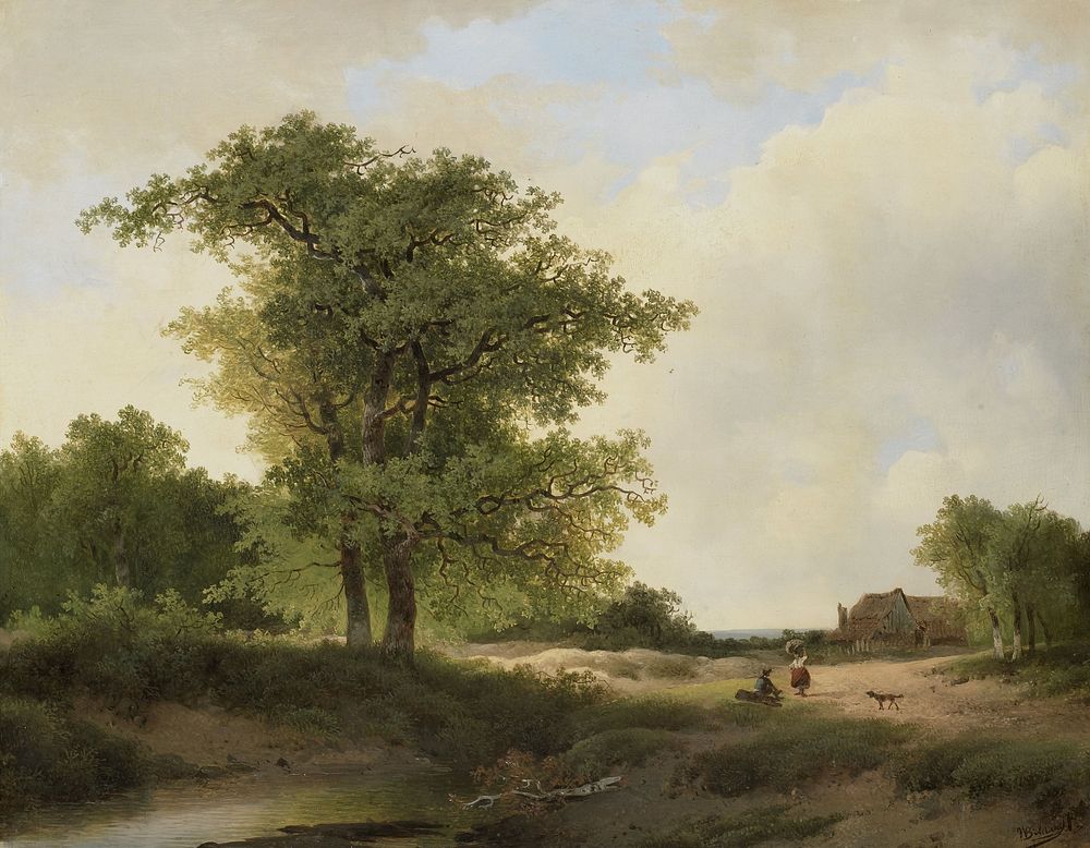 Landscape with Farmstead (c. 1840 - c. 1890) by Johannes Warnardus Bilders