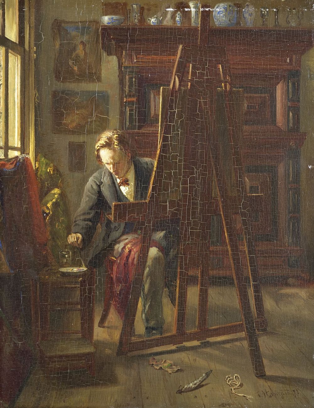 The Artist George Jan Hendrik Poggenbeek in His Studio (1872) by Theo Hanrath