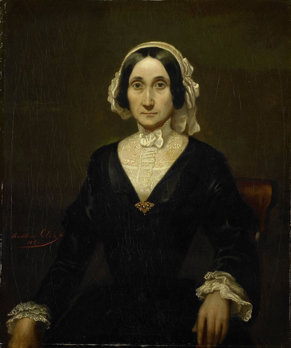 Portrait of Mrs. W.J.S. van Alphen, Baroness van Reede van Oudtshoorn (1854) by Raden Sarief Bastaman Saleh