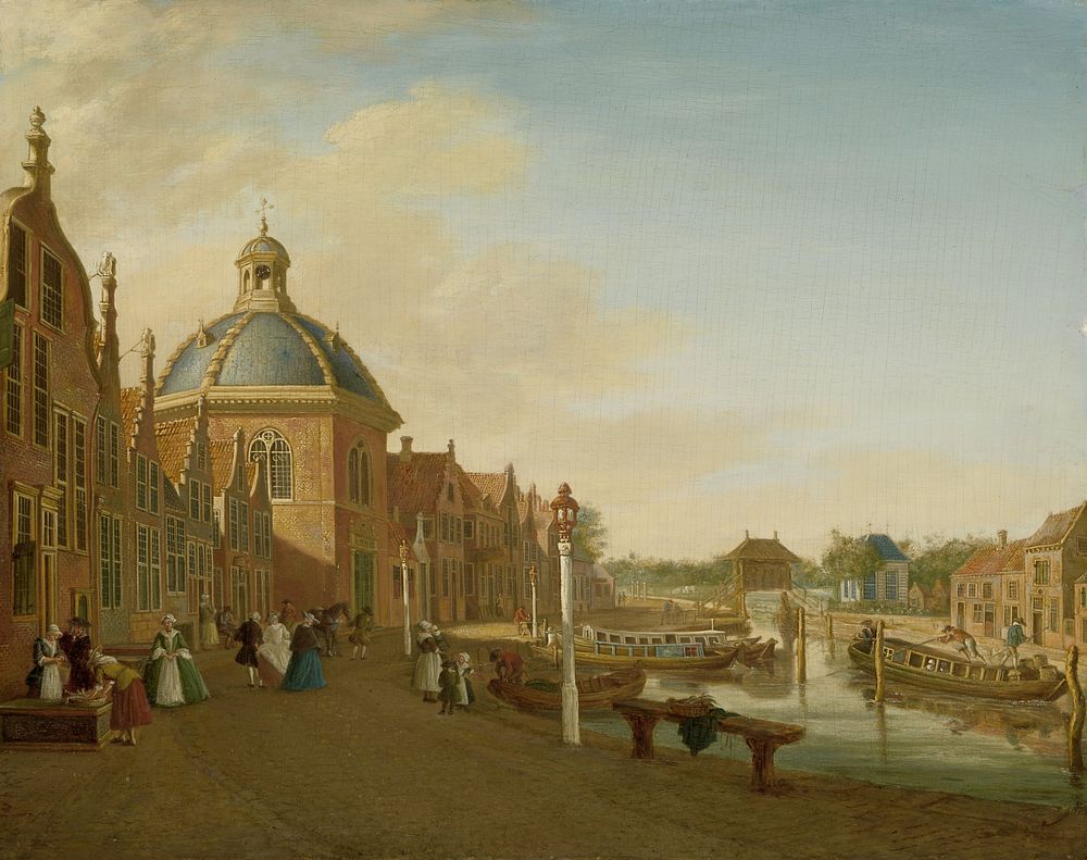The Docking Basin in the Barge Canal in Leidschendam (1756) by Paulus Constantijn la Fargue