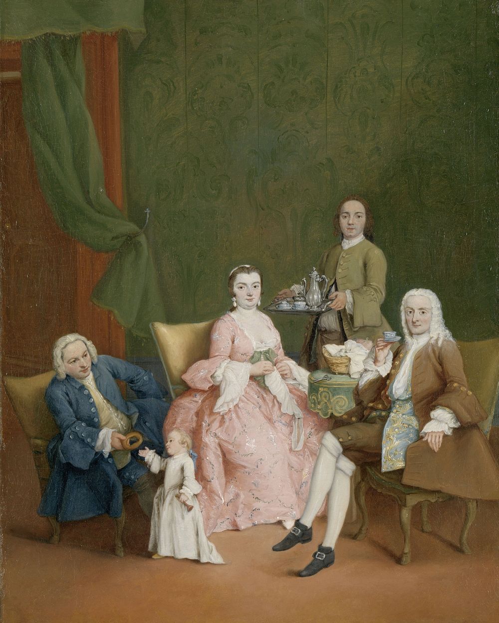Portrait of a Venetian Family with a Manservant Serving Coffee (c. 1752) by Pietro Longhi