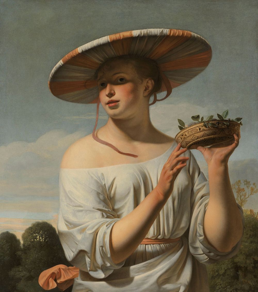 Girl in a Large Hat (c. 1645 - c. 1650) by Caesar Boëtius van Everdingen