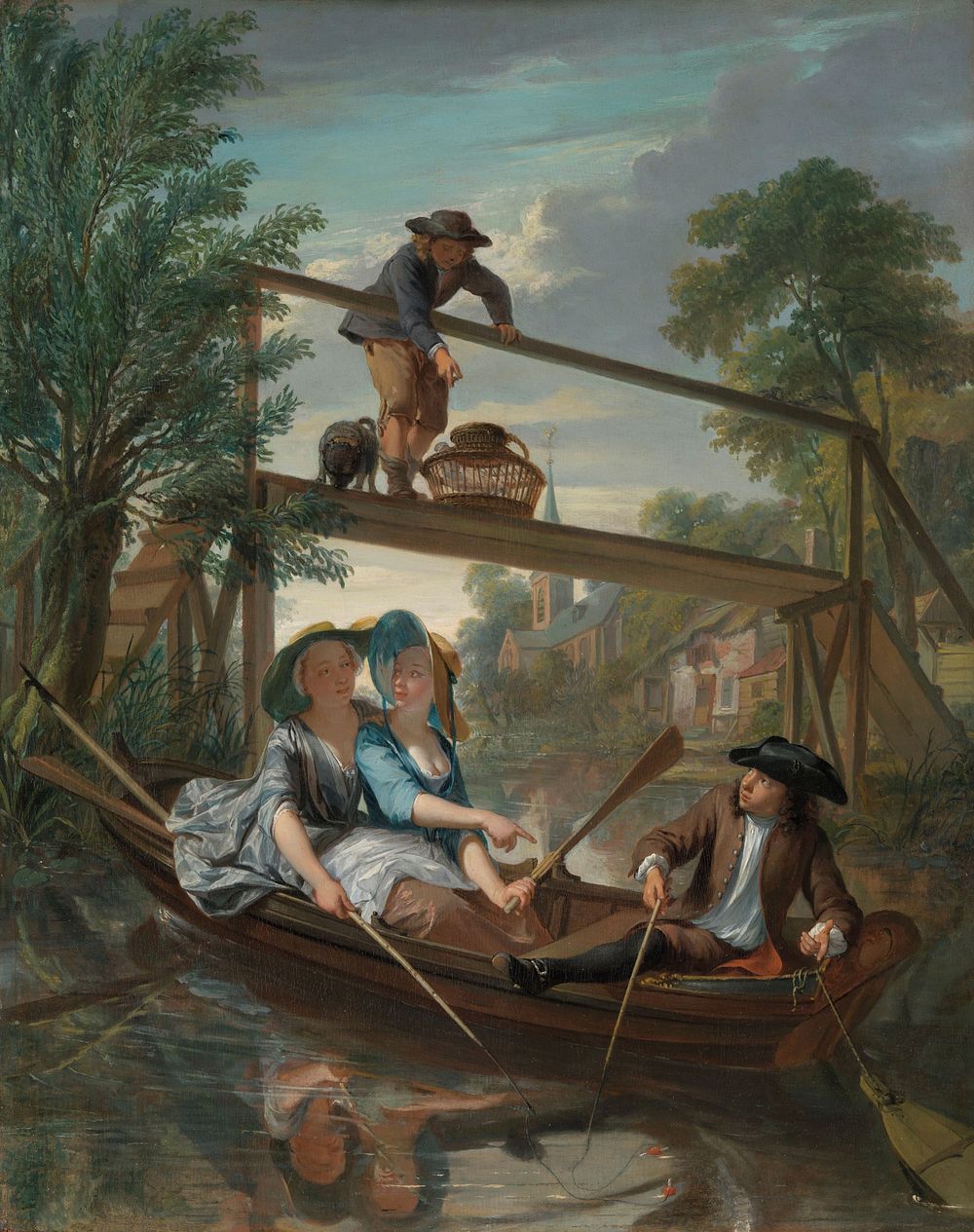 De hengelaars (c. 1744) by Nicolaas Verkolje