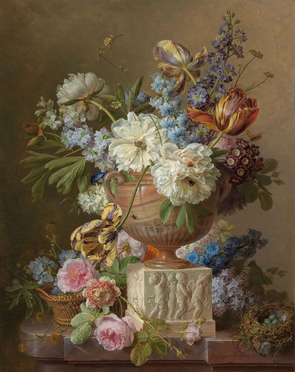 Flower Still-life with an Alabaster Vase (1783) by Gerard van Spaendonck