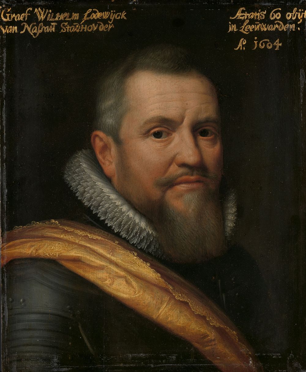 Portrait of Willem Lodewijk (1560-1620), Count of Nassau, Nicknamed in Frisian ‘us heit’ (our father) (1609) by Michiel…