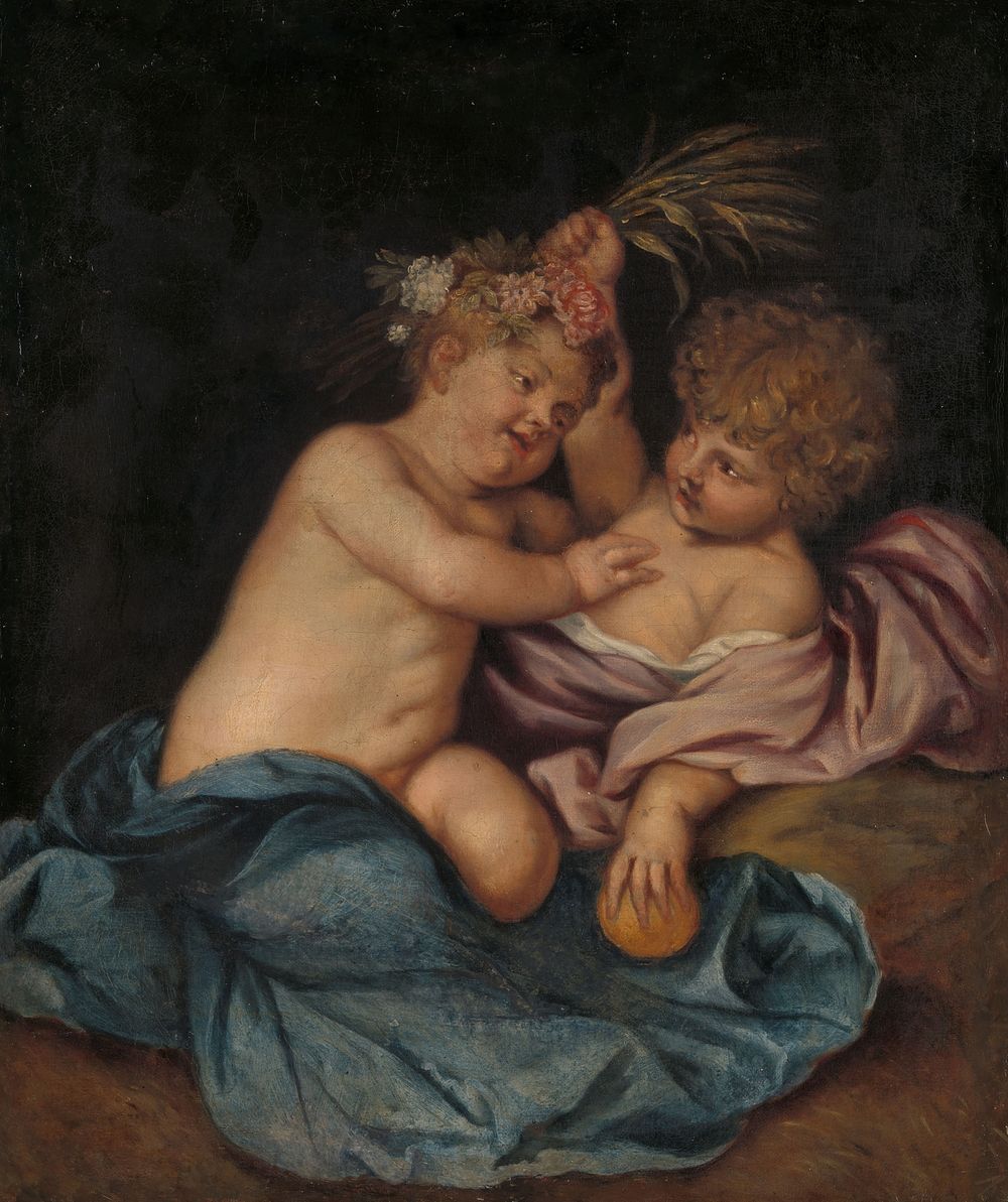 Two Infants, Personifications of Spring and Autumn (1650 - c. 1670) by Thomas Willeboirts Bosschaert and anonymous