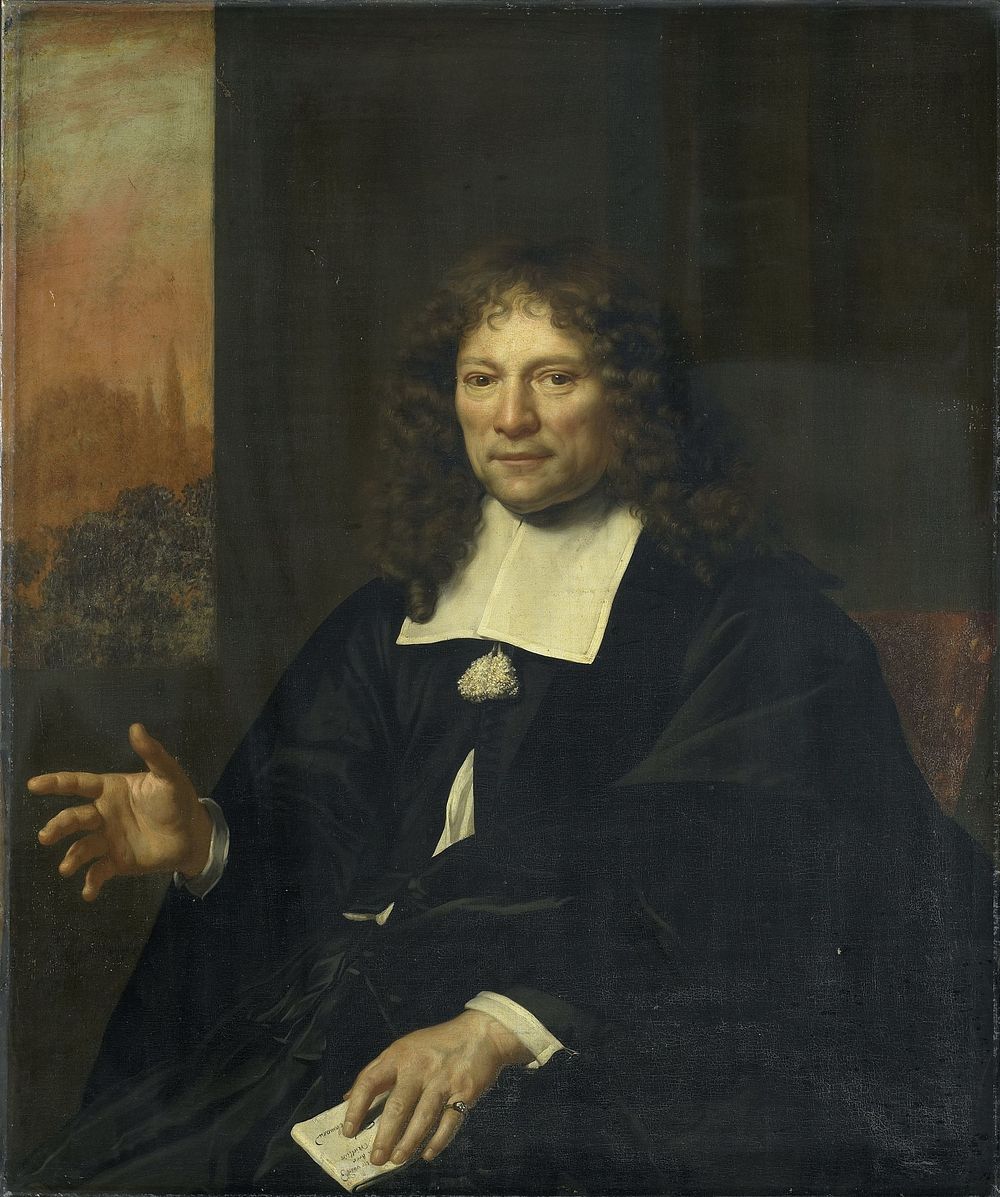 Portrait of Daniel Niellius. Elder of the Remonstrant Church and Sampling Official of Alkmaar (1671) by Adriaen Backer