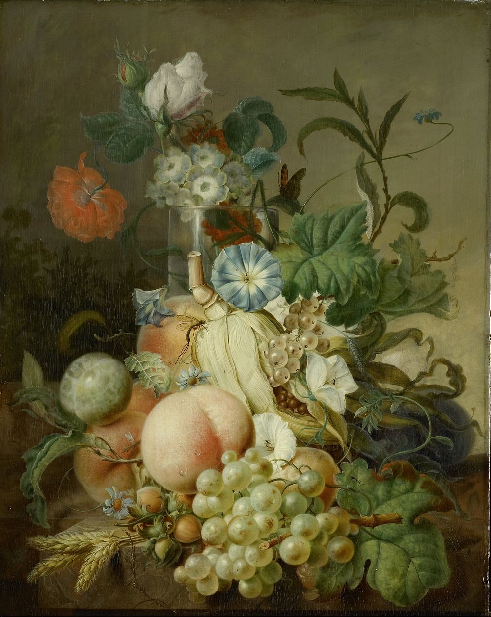 Still Life with Flowers and Fruit (1800 - 1808) by Jan Evert Morel I