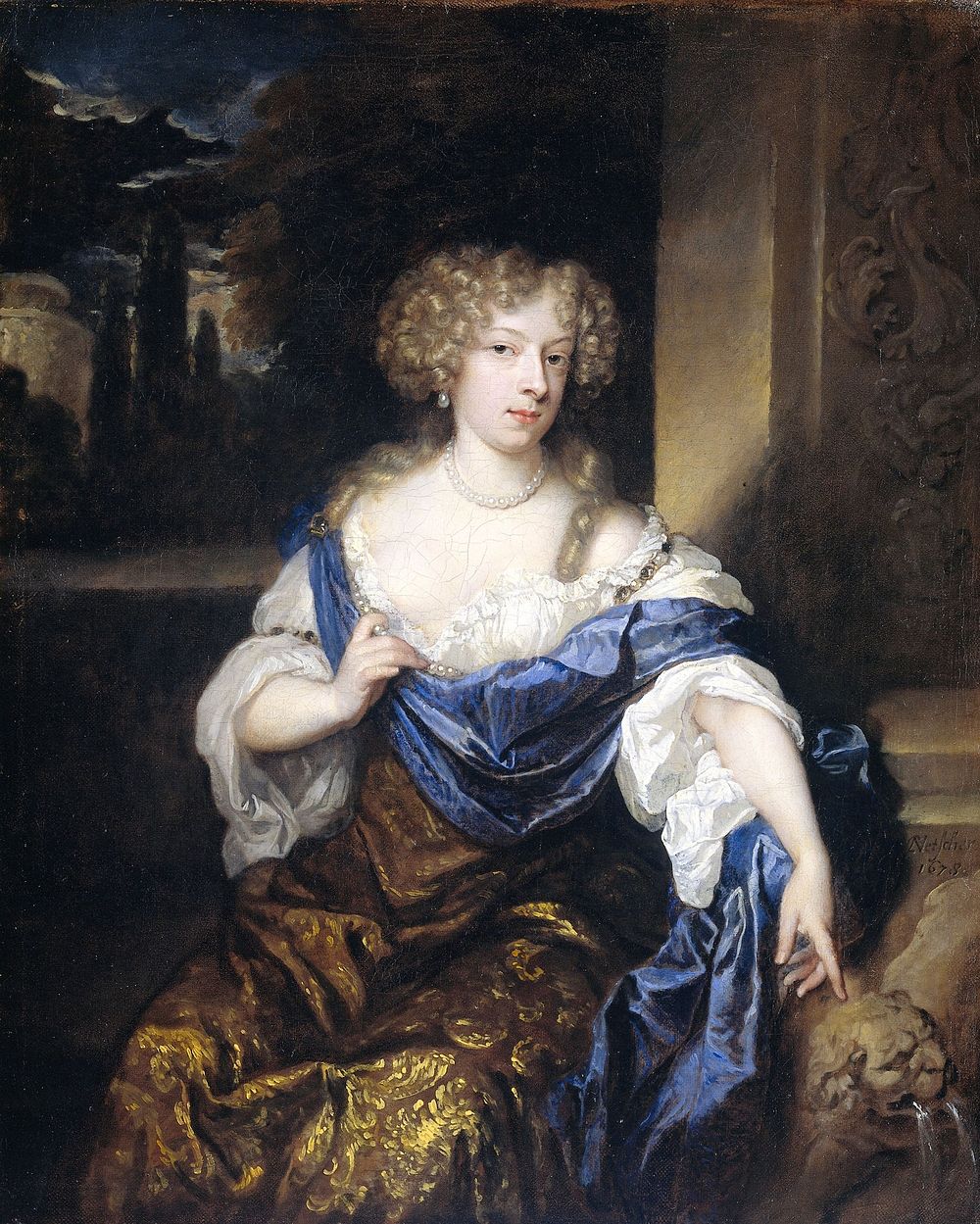 Portrait of Helena Ctaharina de Witte 91661-95), wife of Iman mogge, lord of Haamstede (1678) by Caspar Netscher