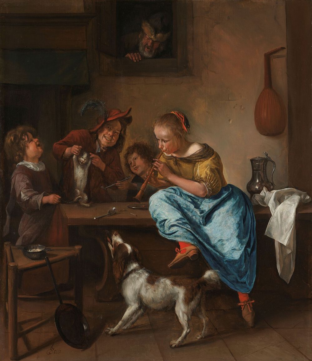 Children Teaching a Cat to Dance, Known as ‘The Dancing Lesson’ (1660 - 1679) by Jan Havicksz Steen