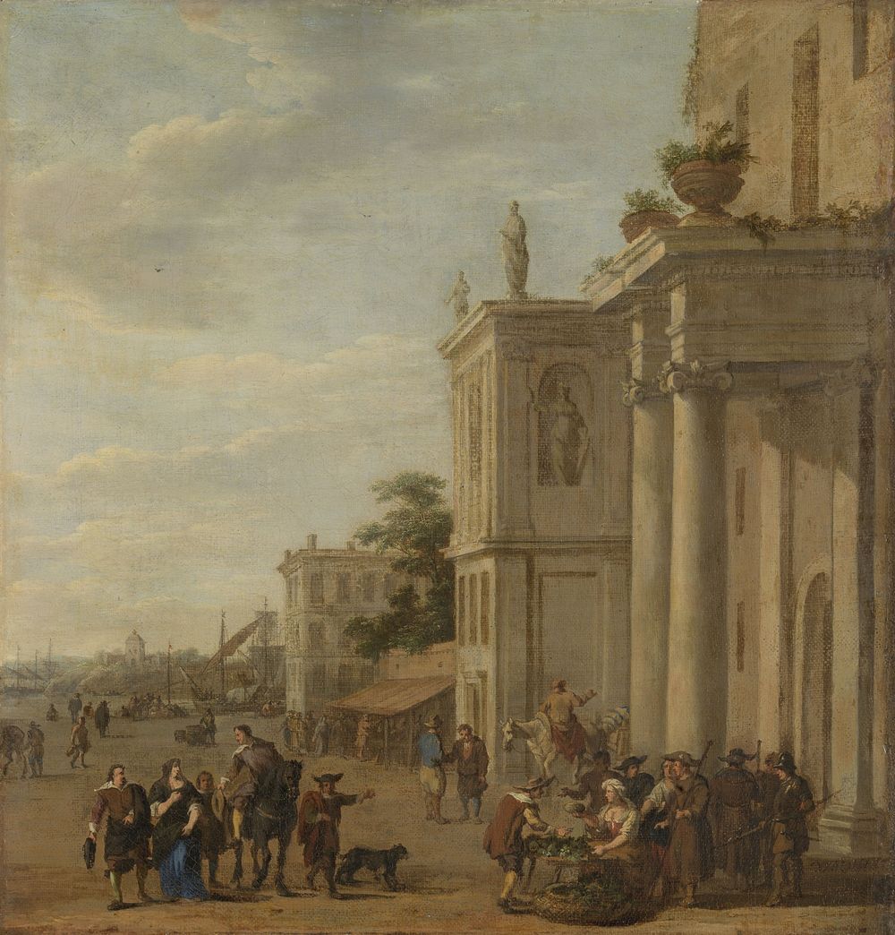Italian marketplace (1650 - 1689) by Jacob van der Ulft
