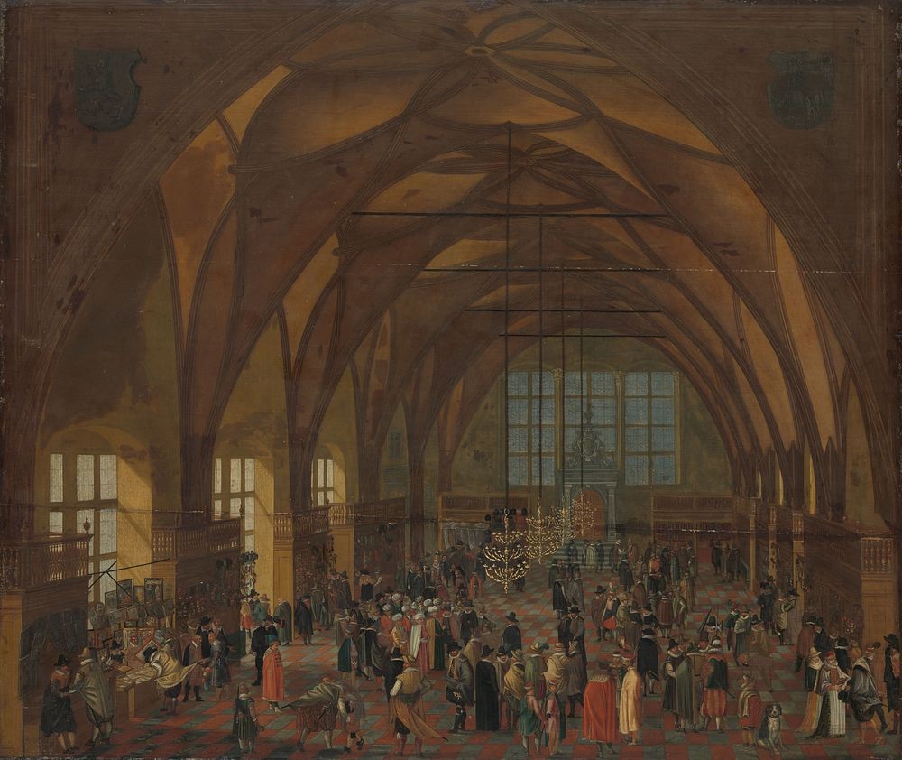 The Interior of the Vladislav Hall, Prague (after 1615) by Aegidius Sadeler II and Peeter Neeffs I