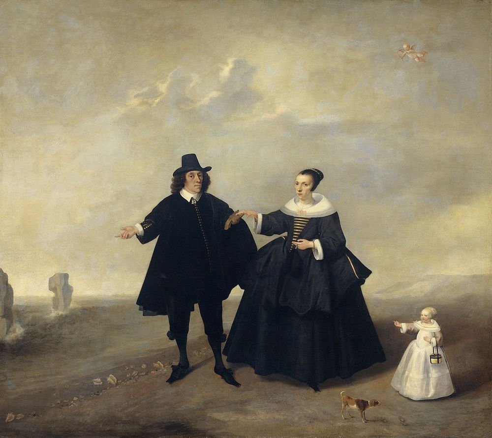 Portrait of a Married Couple with Child, Members of the Beresteyn Family (c. 1655) by anonymous