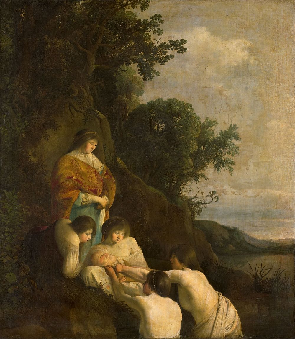 Pharaoh's Daughter Discovers Moses in the Rush Basket (c. 1635 - c. 1638) by Paulus Bor and Cornelis Hendriksz Vroom