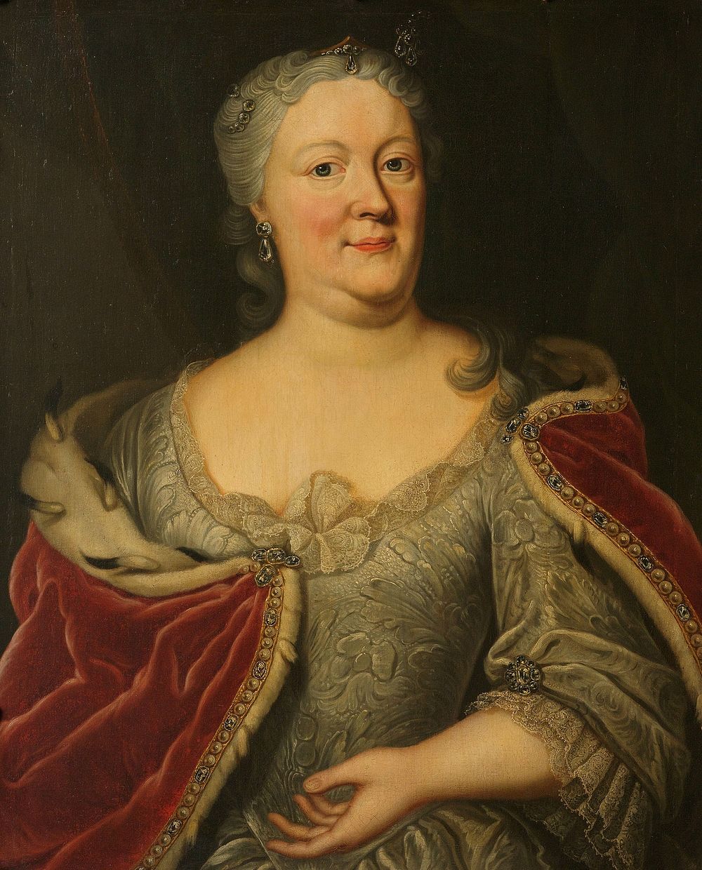 Portrait of Maria Louisa van Hessen-Kassel, called Maaike-Meu. Widow of the Stadtholder of Friesland John Willem Friso…