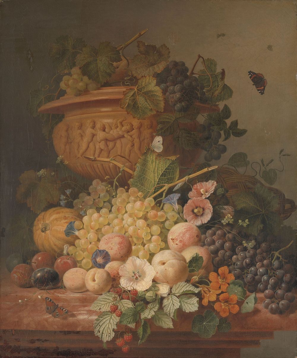 Still Life with Flowers and Fruit (1824) by Eelke Jelles Eelkema