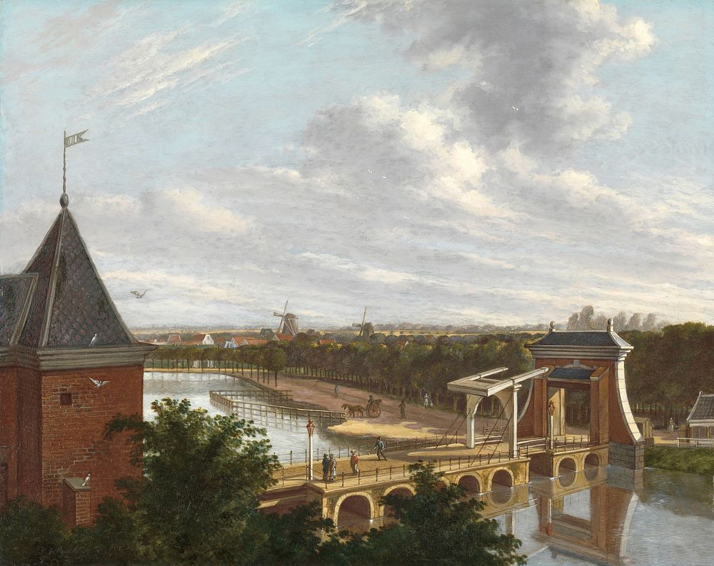 The Amsterdam Outer Canal near the Leidsepoort Seen from the Theatre (1813) by Johannes Jelgerhuis