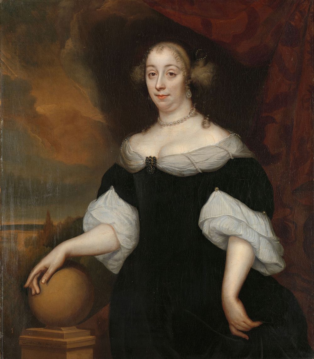 Margaretha Munter (1639-1711), second Wife of Jacobus Trip (1668) by Lambertus Jansz de Hue