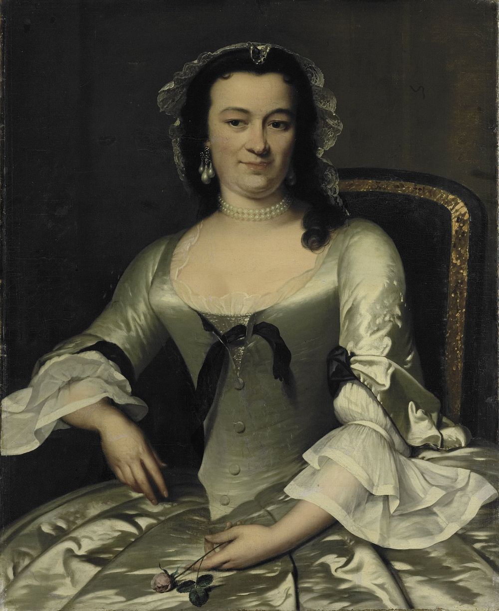 Portrait of Maria Henriëtte van de Pol, Wife of Willem Sautijn (1750 - 1760) by Frans van der Mijn