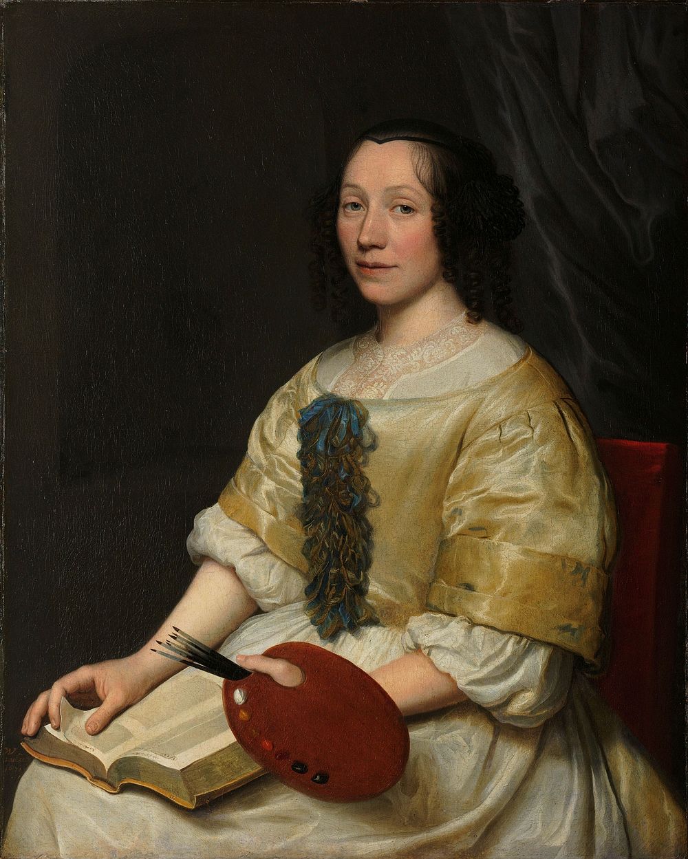 Maria van Oosterwijck (1630-93). Flower painter (1671) by Wallerant Vaillant