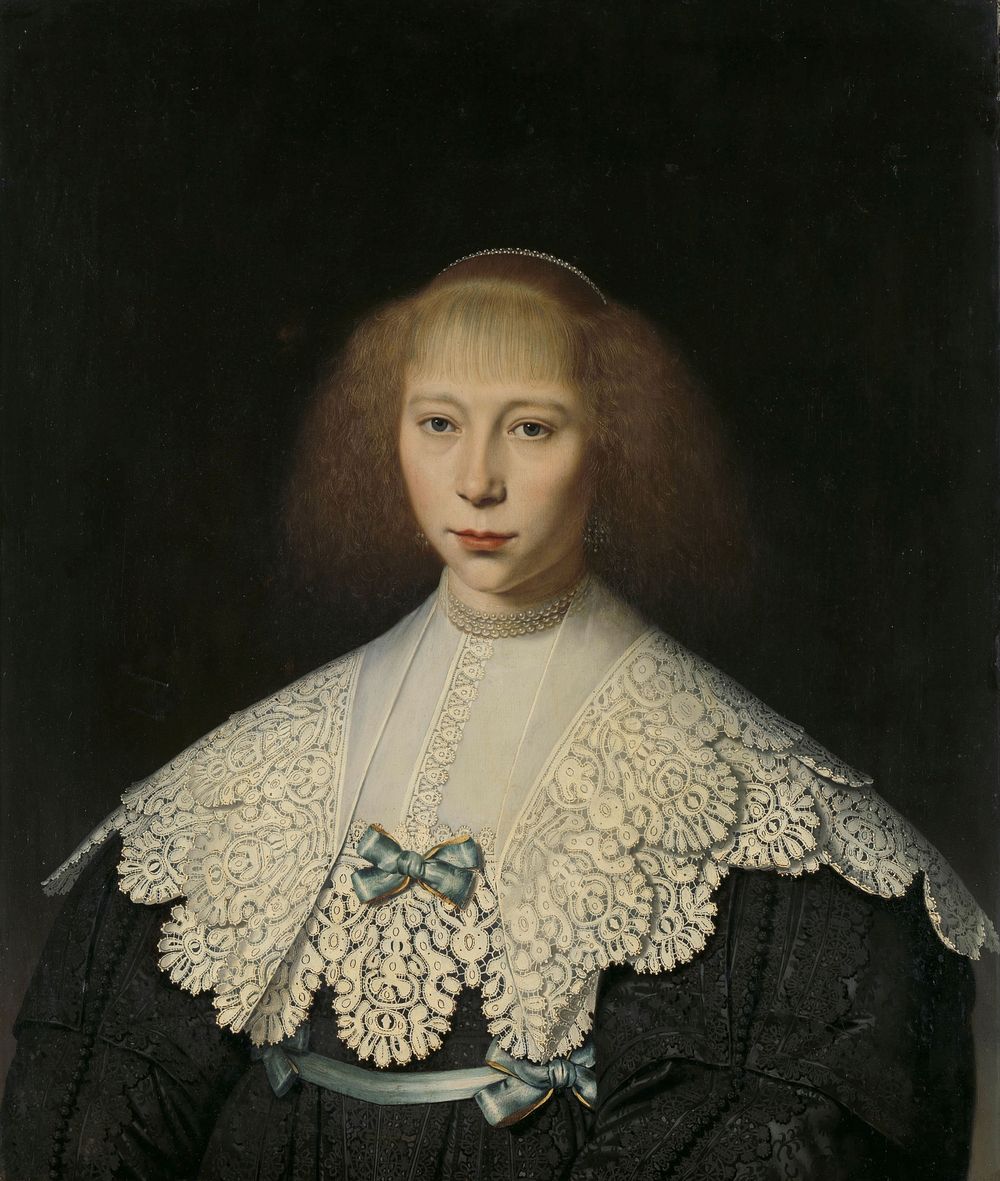 Agatha Geelvinck (1617-38). First wife of Frederik Dircksz Alewijn (1637 - 1640) by Dirck Dircksz van Santvoort