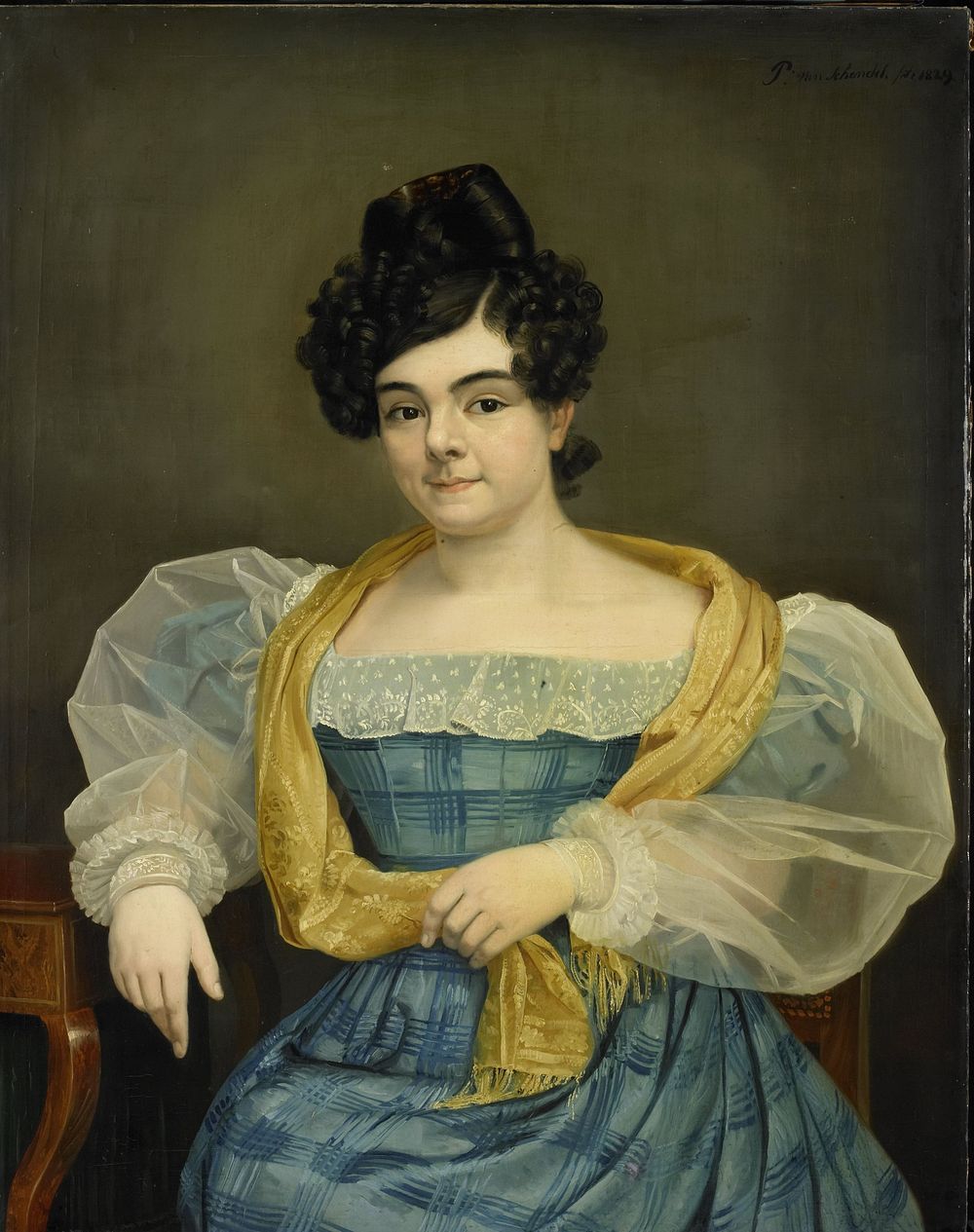 Portrait of Adriana Johanna van Wijck, Wife of Johannes Ploos van Amstel (1829) by Petrus van Schendel
