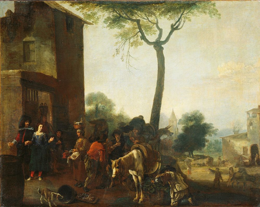 Harvesting the Vines (c. 1630 - c. 1650) by Pieter Bodding van Laer