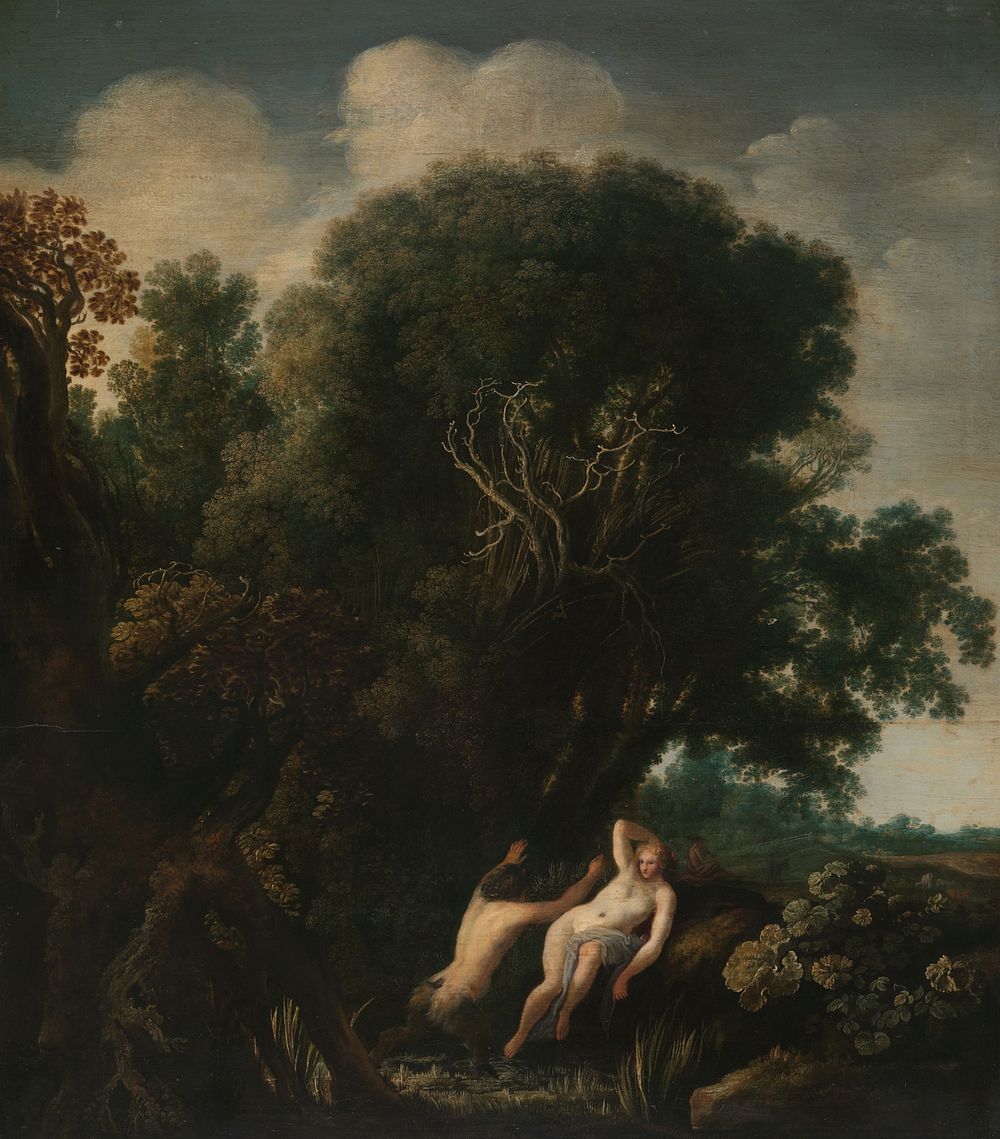A Bathing Nymph Taken by Surprise by a Satyr (c. 1630 - c. 1635) by Moyses van Wtenbrouck