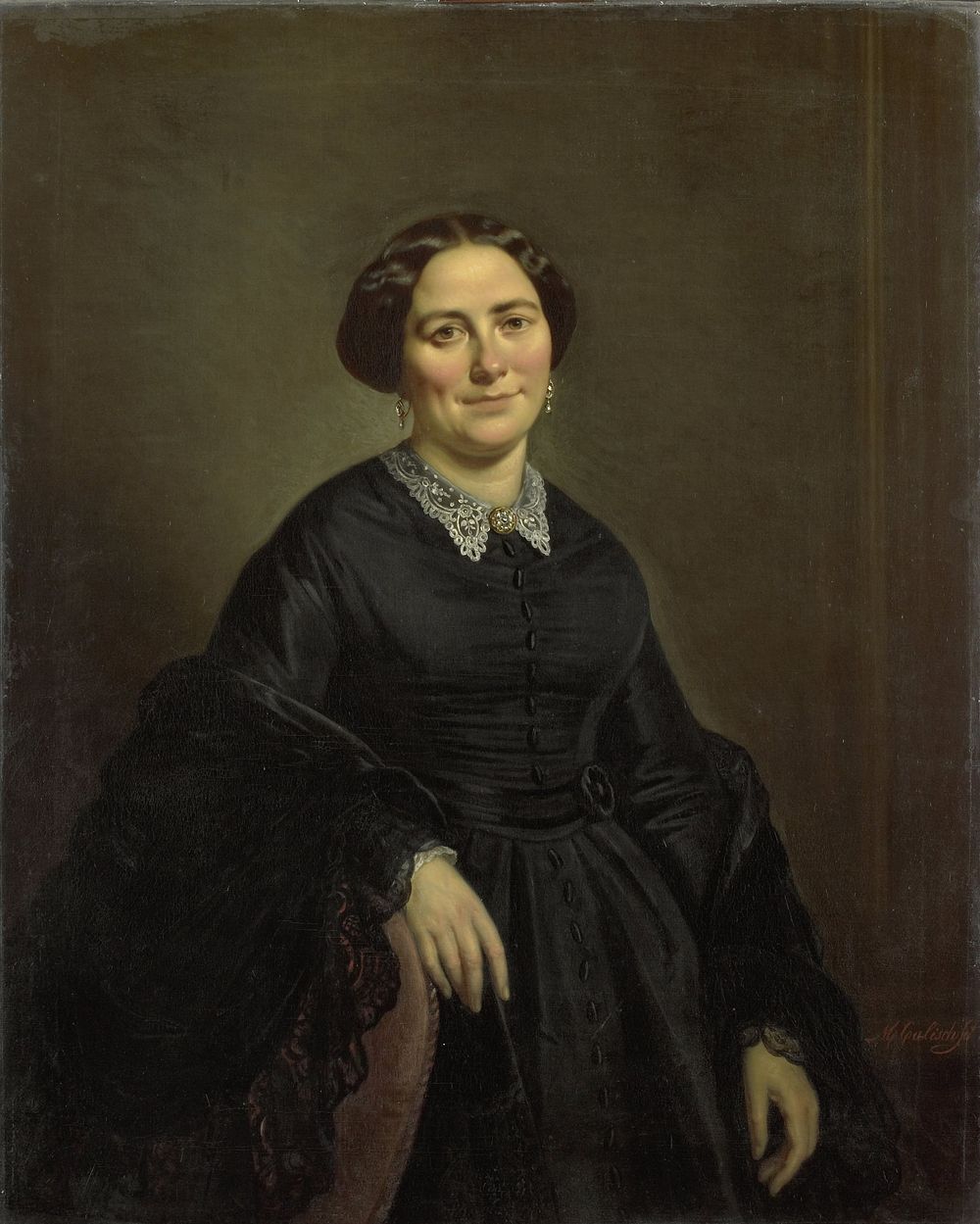Johanna Christina Beelenkamp (1820-90). Wife of Cornelis Outshoorn (1850 - 1870) by Moritz Calisch