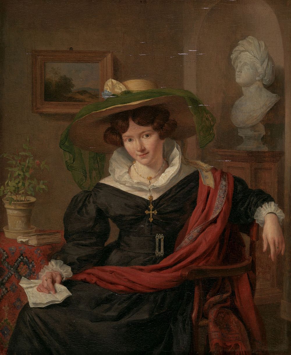 Portrait of Carolina Frederica Kerst, Wife of Louis Royer (1830) by Charles van Beveren