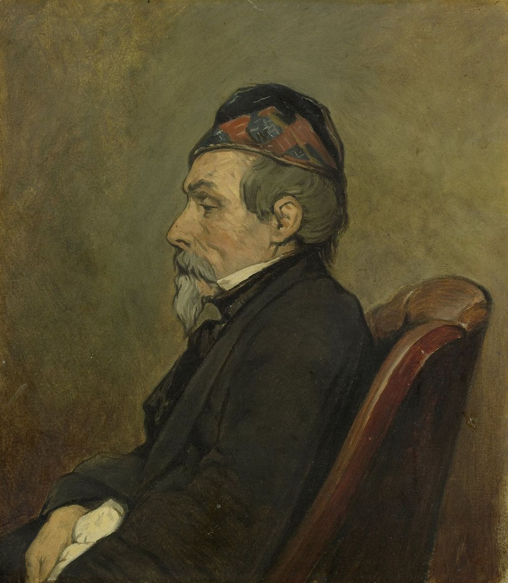 Portrait of Johan-Hendrick-Louis Meyer, Marine Painter (1850 - 1866) by Jan Weissenbruch