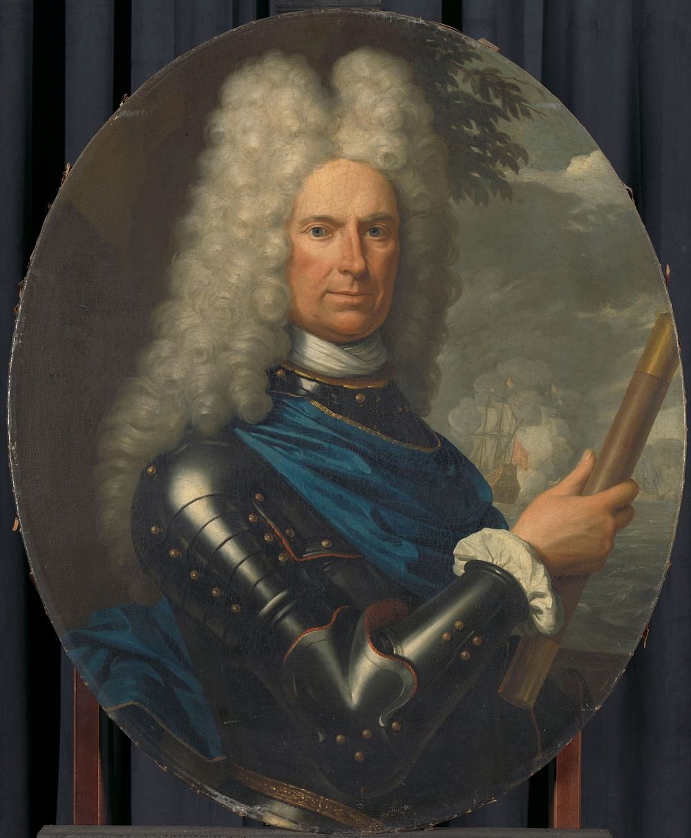 Portrait of Rear-Admiral Arent van Buren (1721) by Christoffel Lubienitzki
