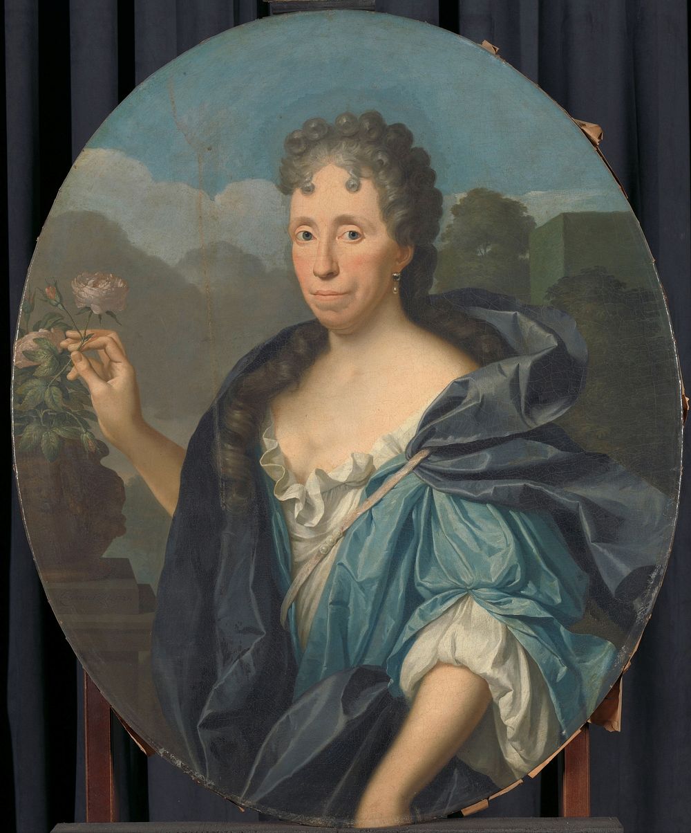Portrait of Sabina Agneta d'Acquet, Wife of Arent van Buren (1721) by Christoffel Lubienitzki