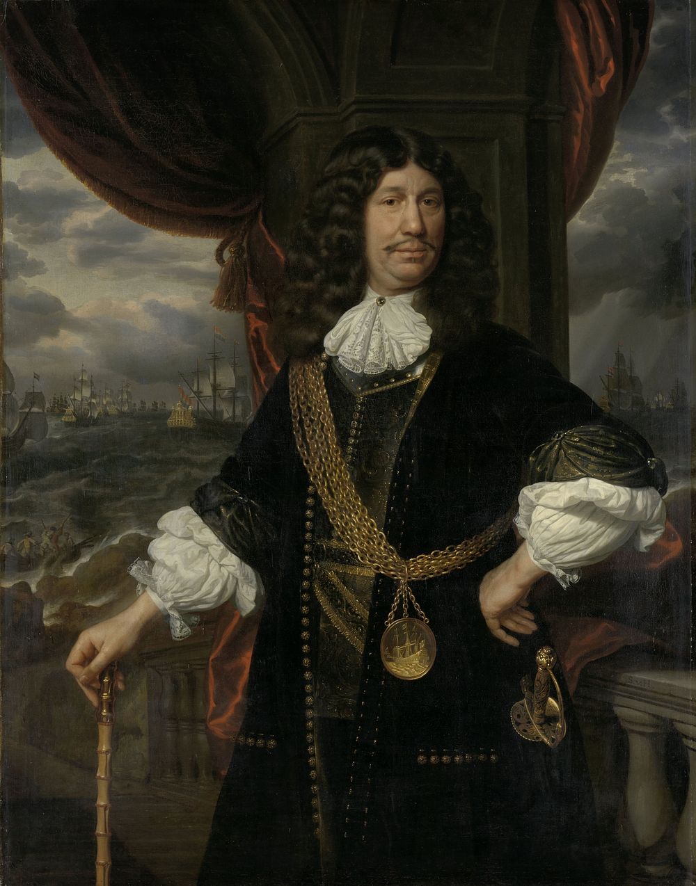 Portrait of Mattheus van den Broucke (1620-1685). Councillor of the Indies (1670 - 1678) by Samuel van Hoogstraten