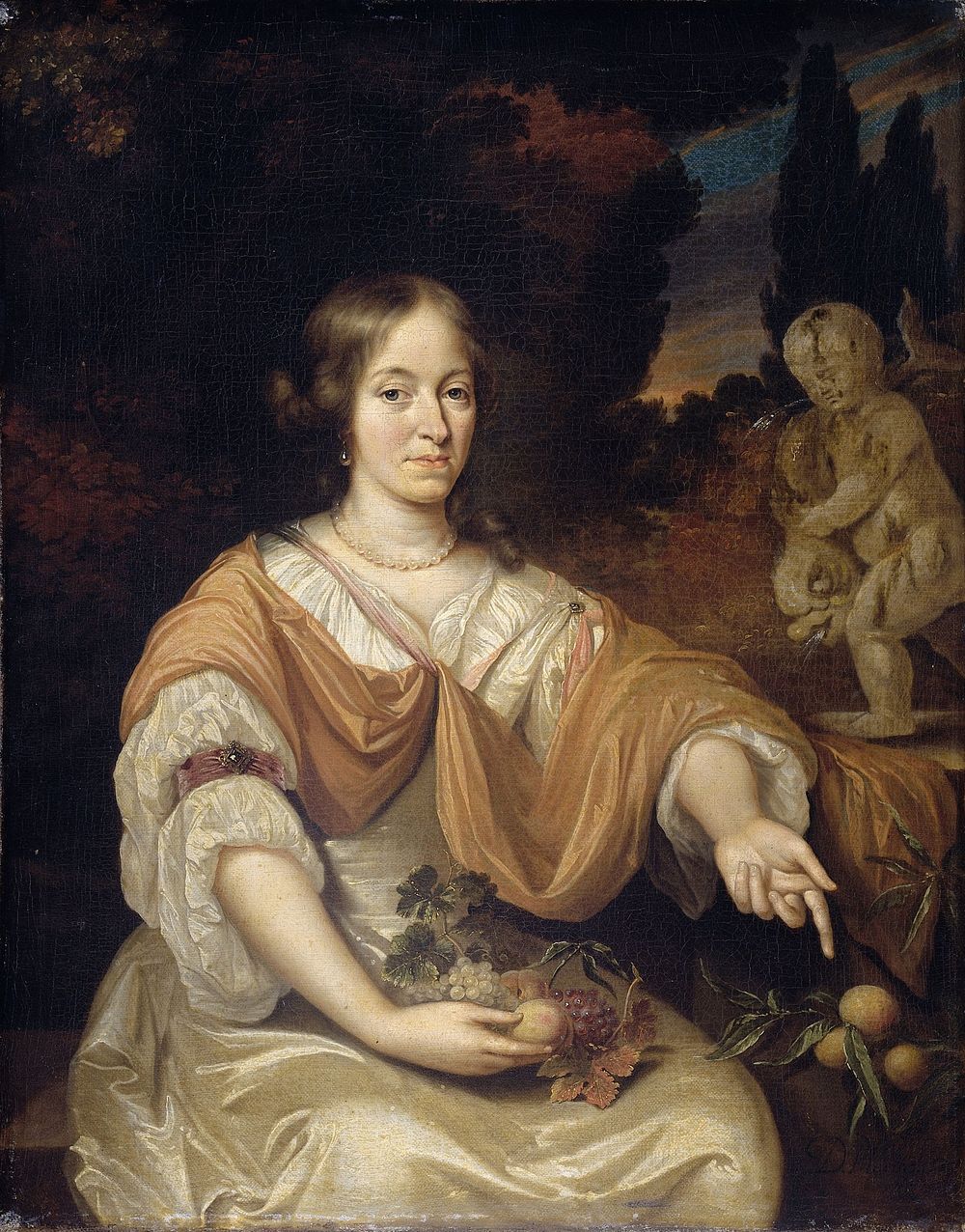 Sara Pottey (1651-1705), Wife of Johan van Bochoven (1670 - 1690) by Daniël Haringh