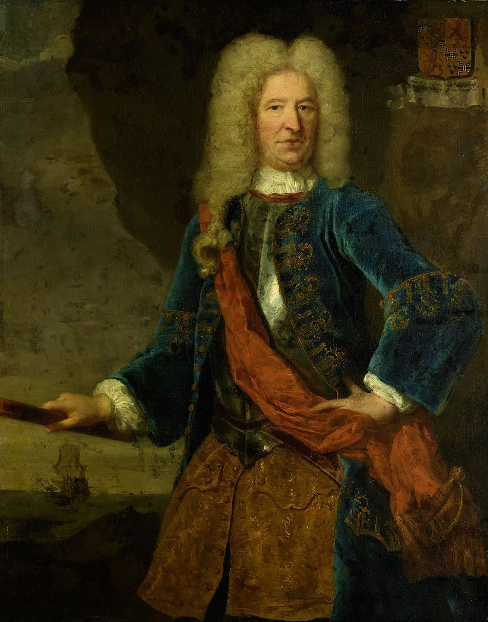 Portrait of François van Aerssen, Lord of Sommelsdijk, Vice-Admiral of Holland and West-Friesland (1728) by Mattheus…