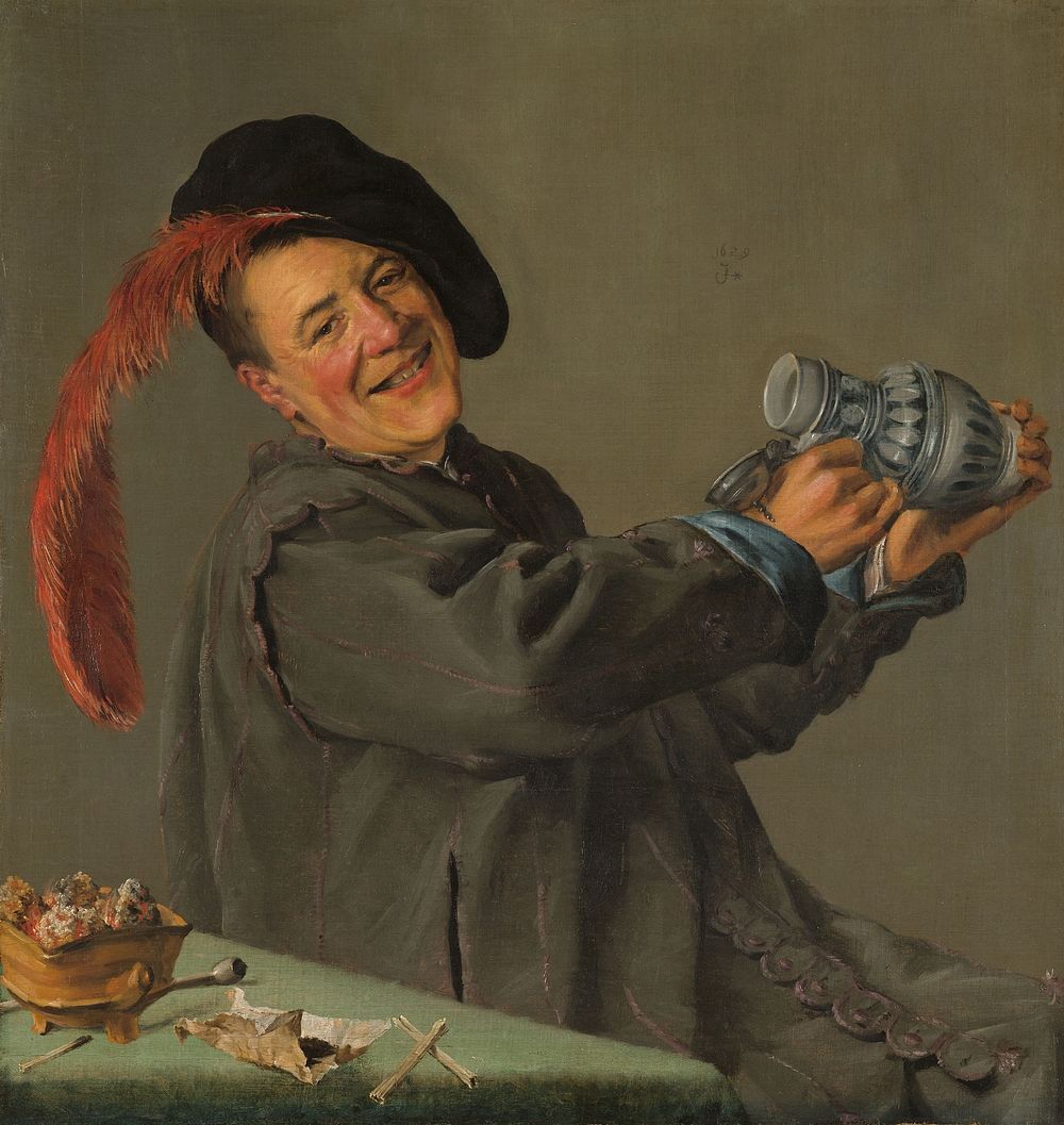 A Fool Holding a Jug, known as ‘The Jolly Drinker’ (1629) by Judith Leyster