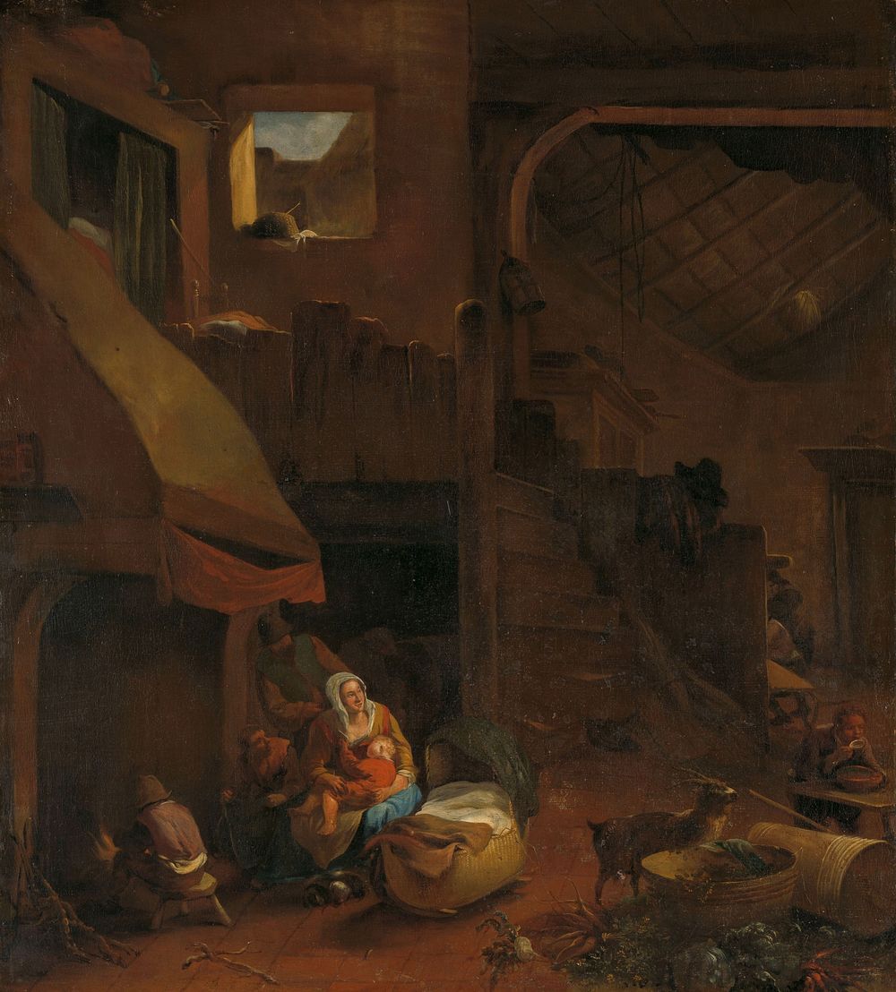 Interior of a peasant hut (1650 - 1693) by Hendrick Mommers