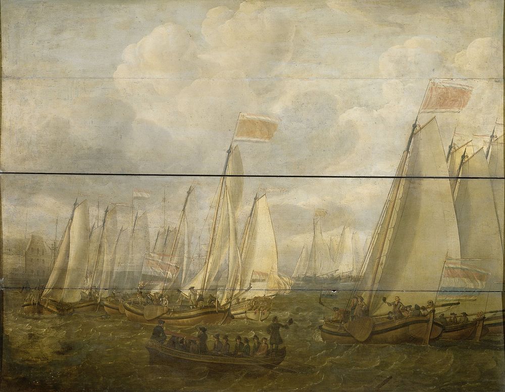 Marine Pageant on the Y off Amsterdam (1701) by Abraham Alewijn 1673 1735