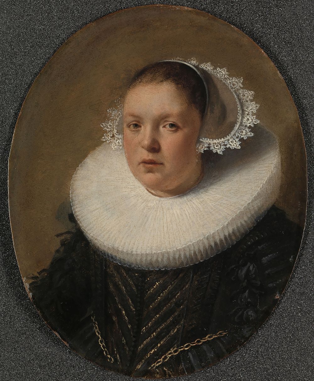 Portrait of Josina Jansdr de Carpentier (1601-34) (1632) by anonymous and Cornelis van Poelenburch
