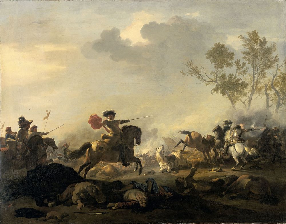 Cavalry Attack (1680 - 1700) by Jan van Huchtenburg