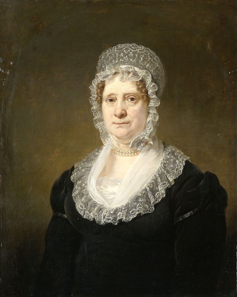 Portrait of Sara de Haan, Widow of the Amsterdam Underwriter Cornelis Hartsen (1820 - 1832) by Jan Willem Pieneman