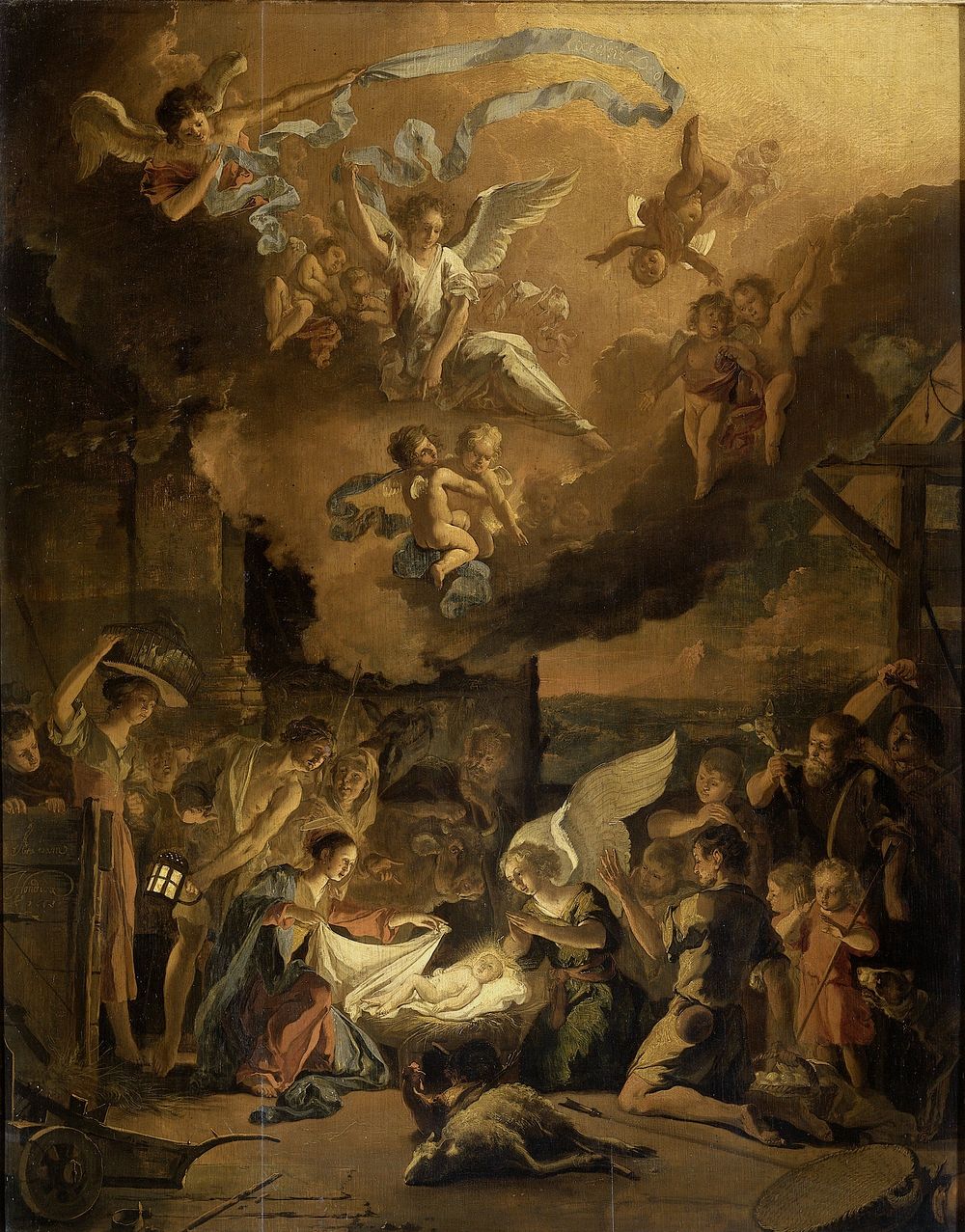 The Adoration of the Shepherds (1663) by Abraham Daniëlsz Hondius