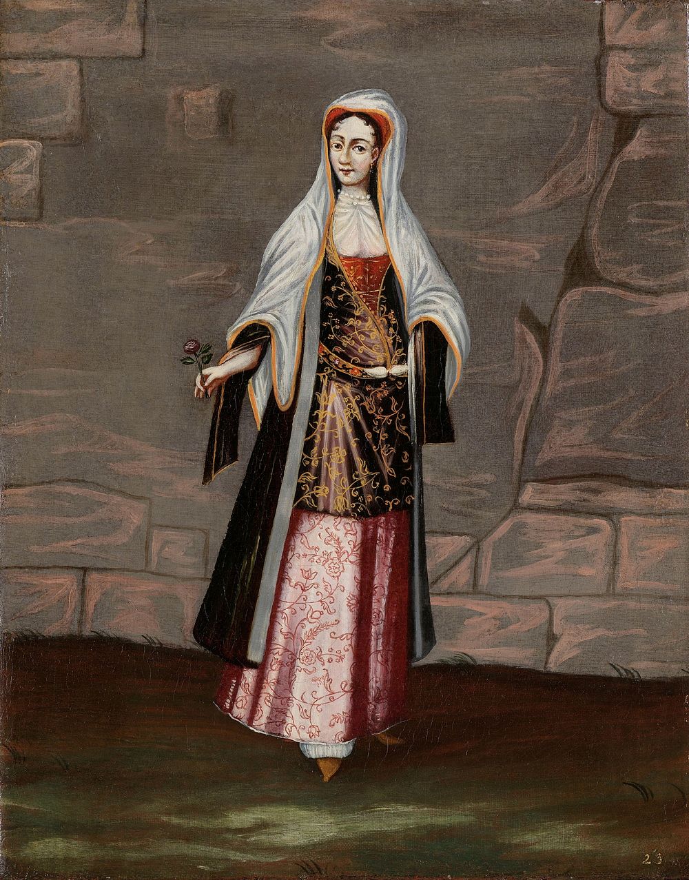 Woman from the Island of Mykonos (1700 - 1737) by Jean Baptiste Vanmour