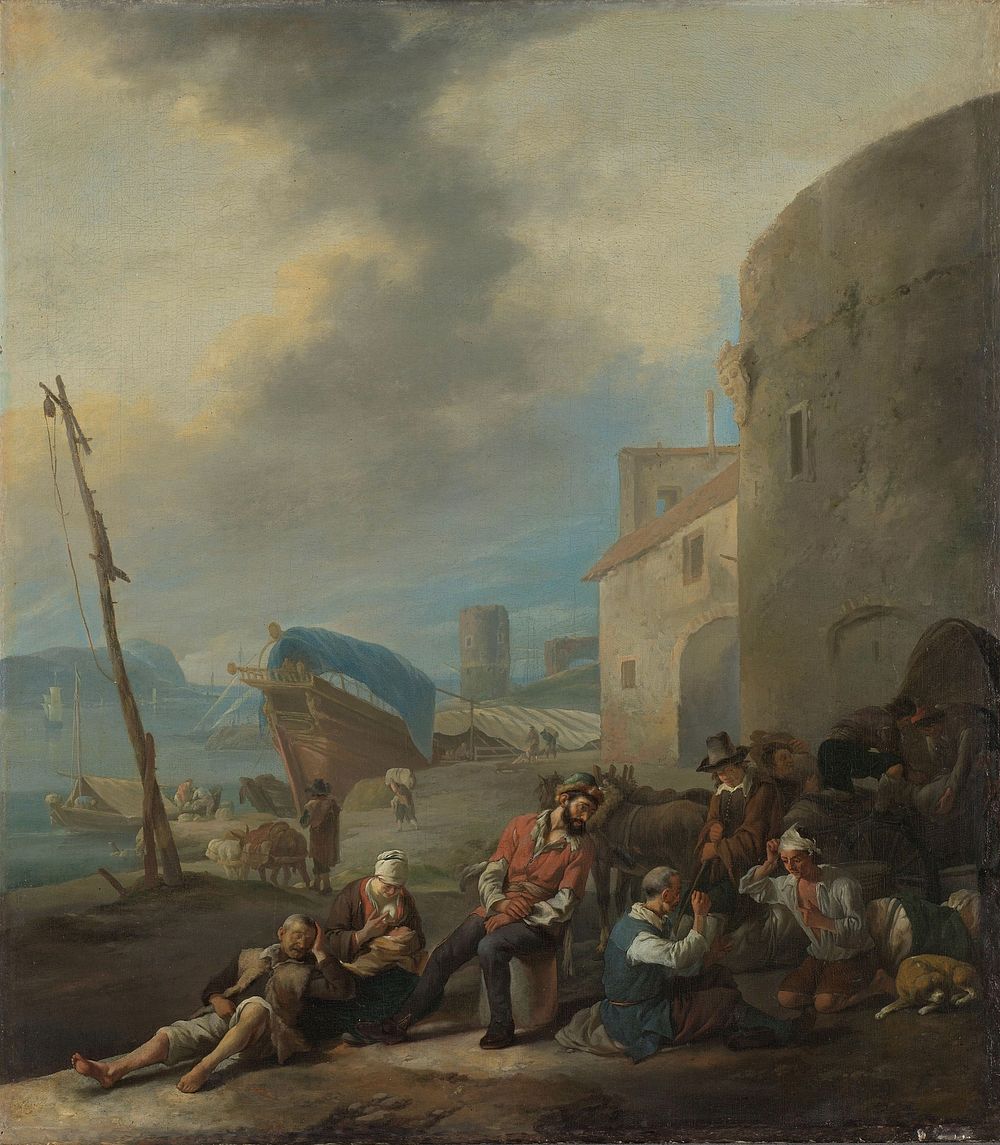 Italian Harbor (1650 - 1674) by Johannes Lingelbach