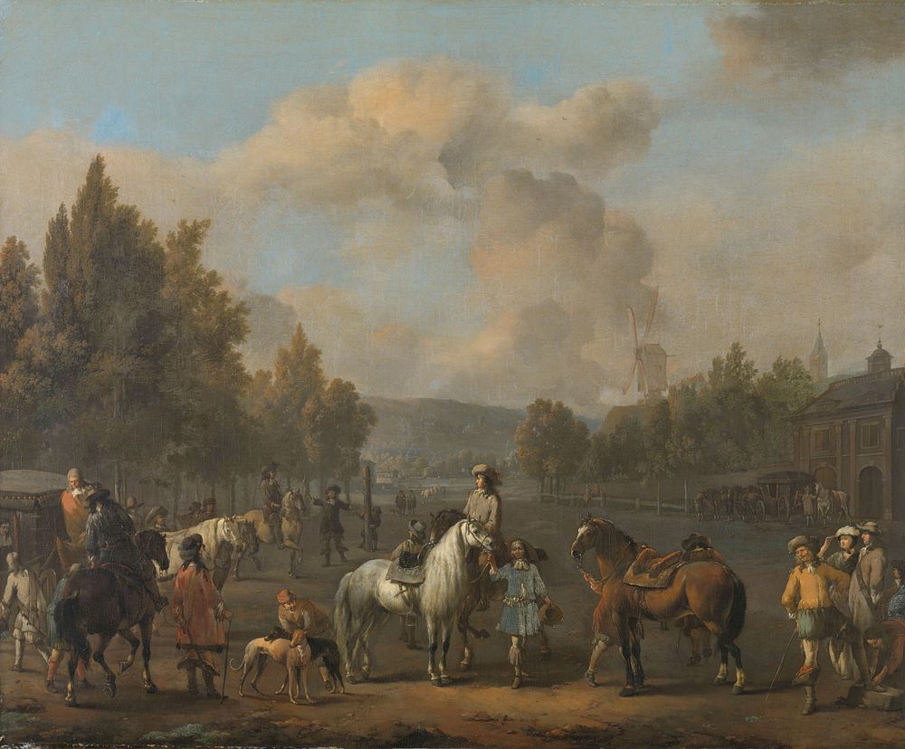 The Riding School (1650 - 1674) by Johannes Lingelbach