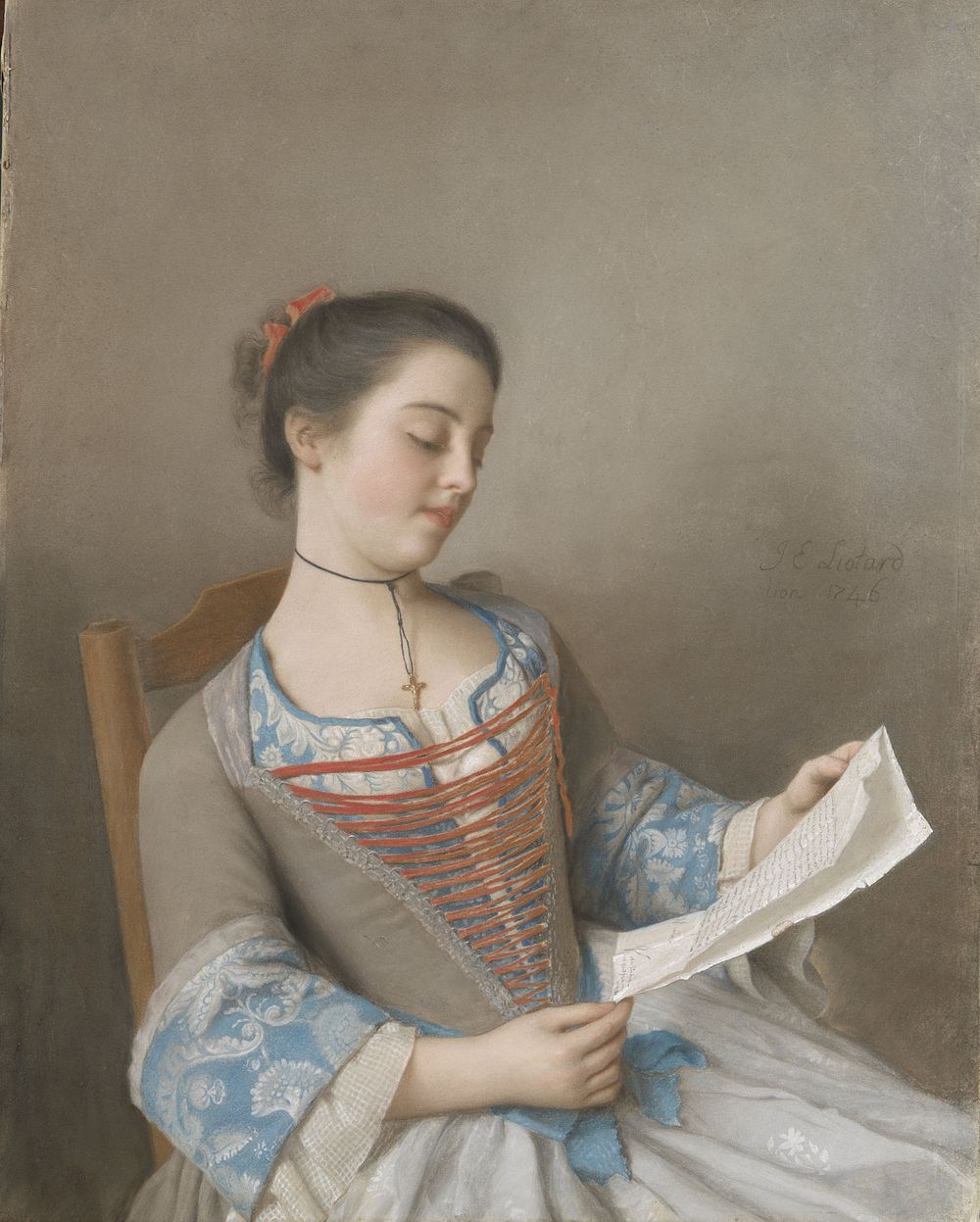 The Artist’s Niece, Marianne Lavergne, Known as ‘La Liseuse’ (1746) by Jean Etienne Liotard