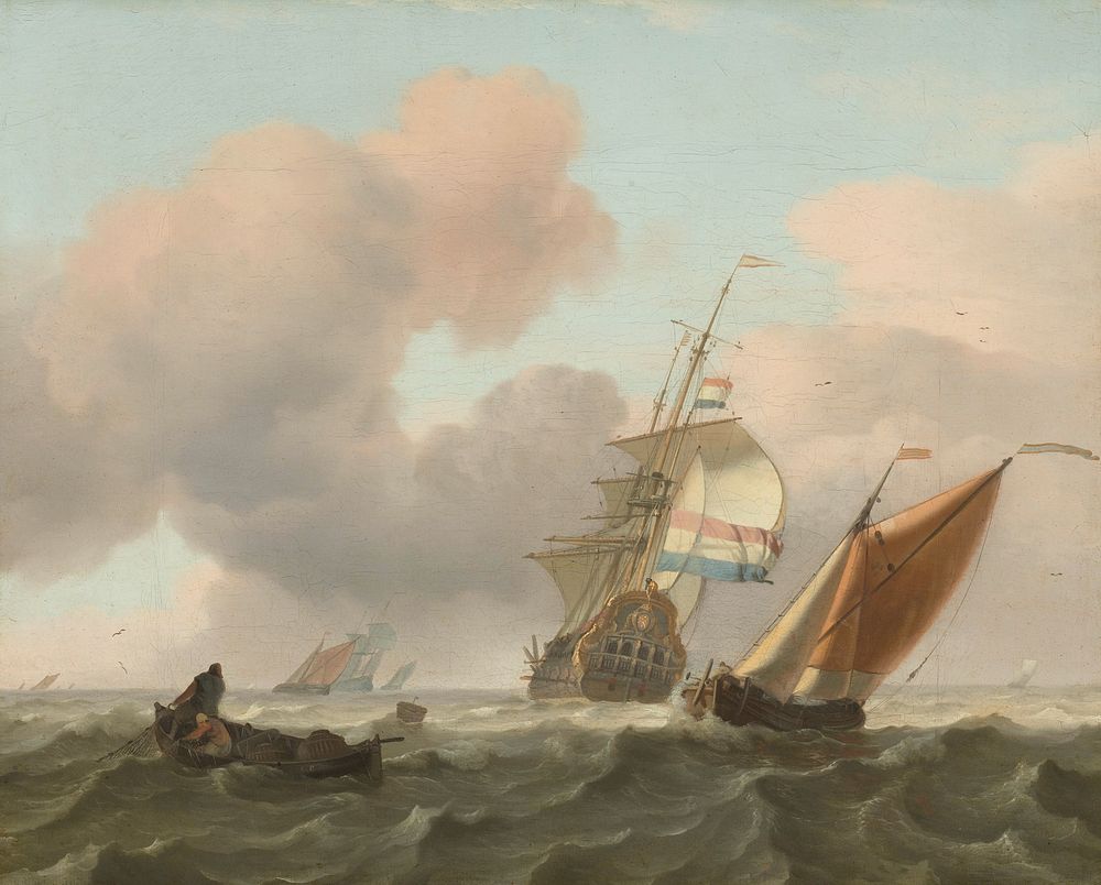 Rough Sea with Ships (1697) by Ludolf Bakhuysen